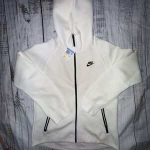Nike Sportswear Tech Fleece  Zip Hoodie White Women Sz M FB8338-133 $135